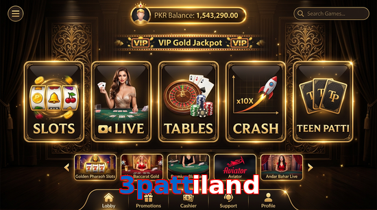 Main screen of 3Pattiland casino page for PK players